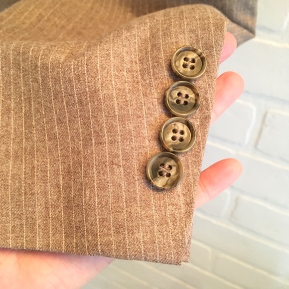 Vintage Men’s Blazer A.Gold & Sons Pinstripe Wool Moka Cream Old money 42L - Picture 12 of 15